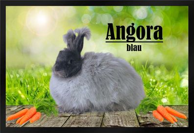Fußmatte Schmutzfangmatte Kaninchen Angora blau F824 75x50 cm