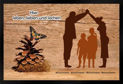 Fußmatte Schmutzfangmatte Leben Lieben Lachen Wunschnamen F799 75x50 cm