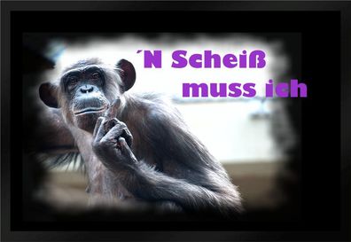 Fußmatte Schmutzfangmatte N scheiß muß ich Affe F599 75x50 cm