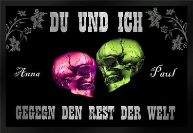 Fußmatte Schmutzfangmatte Du ich gegen Rest der Welt Wunschnamen F570 75x50 cm