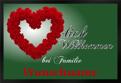 Fußmatte Schmutzfangmatte Familie Wunschname F513 75x50 cm
