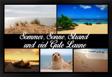 Fußmatte Schmutzfangmatte Sommer Sand Strand Meer Gute Laune F504 60x40 cm