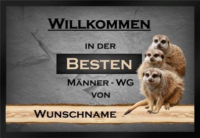 Fußmatte Schmutzfangmatte Willkommen Männer Besten Wunschname F406 75x50 cm