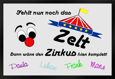Fußmatte Schmutzfangmatte Zelt Zirkus Wunschtext F393 60x40 cm
