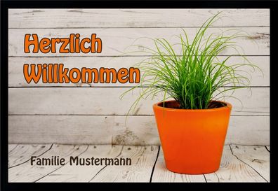 Fußmatte Schmutzfangmatte rutschfest Wunschtext F348 60x40 cm