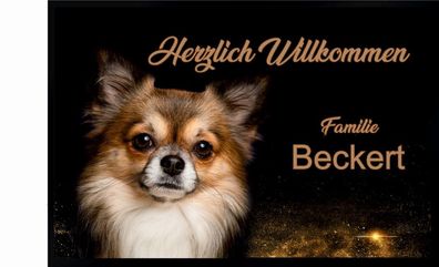 Fußmatte Schmutzfangmatte Wunschtext Chiwawa Hund personalisiert F187 75x50 cm