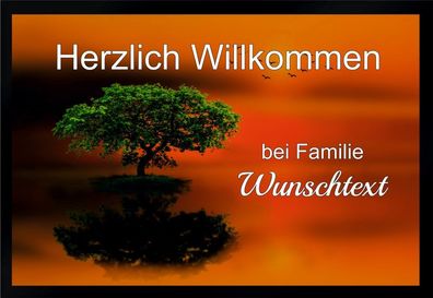 Fußmatte Schmutzfangmatte Wunschtext Natur Baum personalisiert F083 75x50 cm