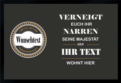 Fußmatte Schmutzfangmatte rutschfest Wunschtext Majestät F068 75x50 cm