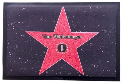 Fußmatte Schmutzfangmatte Wunschtext Walk of Fame F033 75x50 cm
