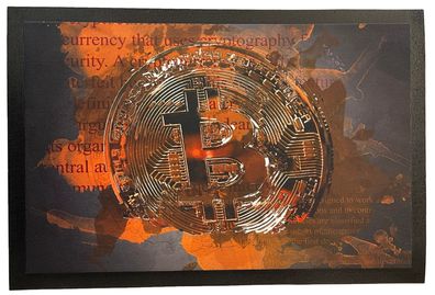 Fußmatte Schmutzfangmatte rutschfest Bitcoin F025 60x40 cm