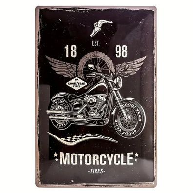 Blechschild Good Year Motorcycle Tires Werbeschild 30x20cm Retro Vintage TE585