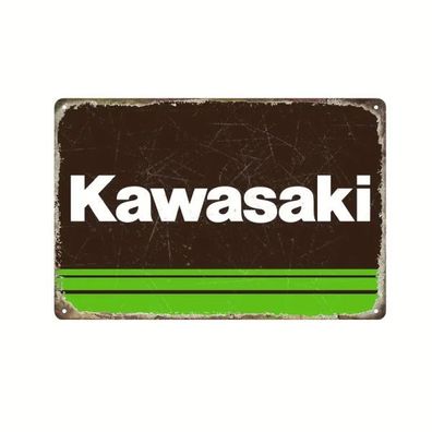 Blechschild Kawasaki Retro Vintage 30x20cm TE1078