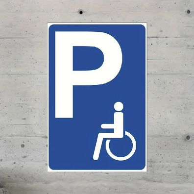 Blechschild Parkplatz Behindertenparkplatz Rollstuhl 30x20cm TE1259