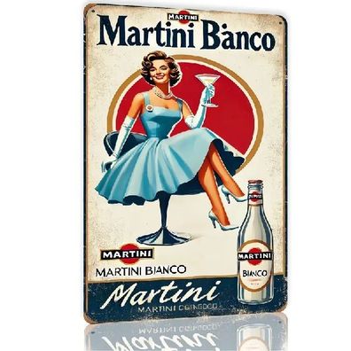 Blechschild Martini Banco Metallschild 30x20cm Nostalgie Vintage TEL1577