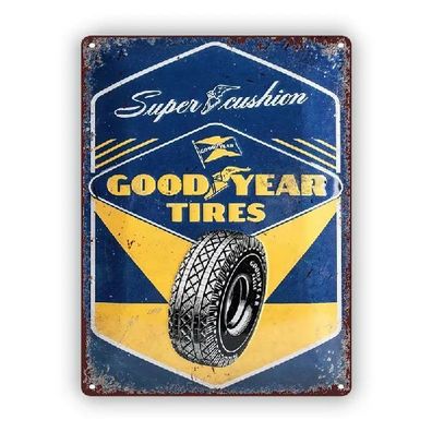 Blechschild Good Year Tires Reifen Metallschild Nostalgie Vintage Retro TEL1963