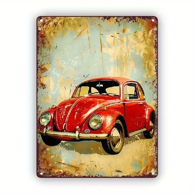 Blechschild VW Käfer Volkswagen Retro Nostalgie Vintage Metallschild TEL2268