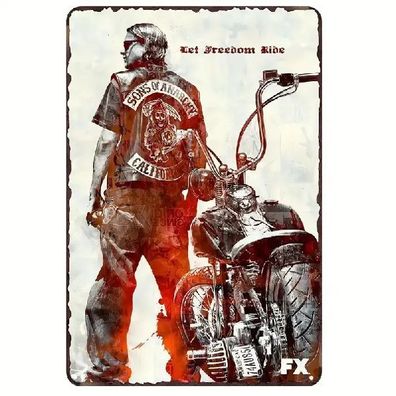 Blechschild Sons of Anarchy Motorrad Nostalgie Vintage Metallschild TEL2260