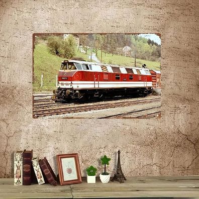 Blechschild Eisenbahn DDR Lok V180 Vintage Retro 30x20cm TEL2548