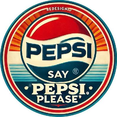 Blechschild rund Pepsi Cola Werbeschild Vintage Metallschild TEL3023