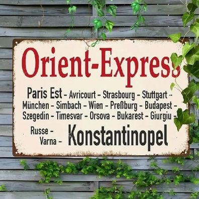 Blechschild Orient-Express Paris Budapest Konstantinopel Metallschild TE3280