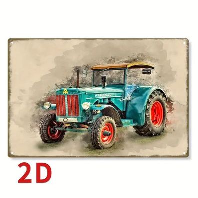 Blechschild Hanomag Traktor Vintage Metallschild TEL3303