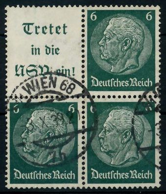 D-REICH Zusammendruck Nr S191 zentrisch gestempelt Viererblo X7A6782