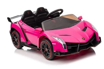 Lamborghini Veneno Kinder Elektroauto 12V - Lizenziert in Pink + RC, Leder, EVA