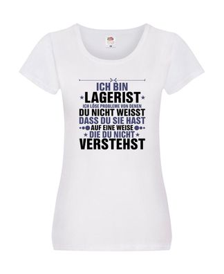 Löse Probleme: Lagerist | Lageristen | Lager Arbeiter v2 Damen Shirt Weiß