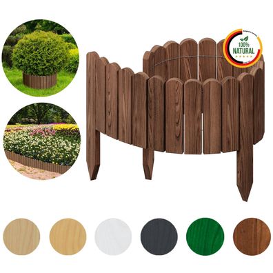 Rasenkante Beeteinfassung 1 m Holz Rollzaun Gartenzaun Flexibler Zaun Umzäunung