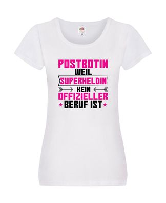 Superheldin Postbotin | Beruf Post | Briefträger Damen Shirt Weiß