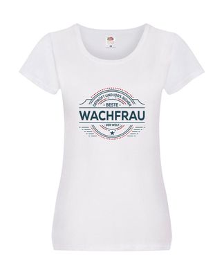 Geprüft und sicher: Wachfrau | Wachpersonal | Nachtwächter Damen Shirt Weiß