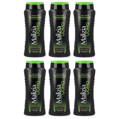 Malizia UOMO Vetyver 6x Duschgel & Shampoo 250ml - 2in1