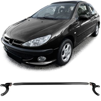 Aluminium Domstrebe verstellbar Schwarz für Vorne für Peugeot 206 + CC SW 98-08