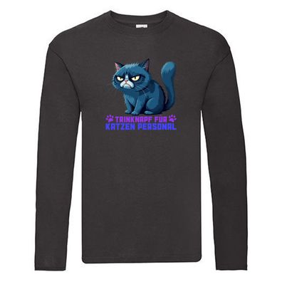 Katzen Personal | Katzenbesitzer | Katze Humor v3 Long Sleeve Schwarz