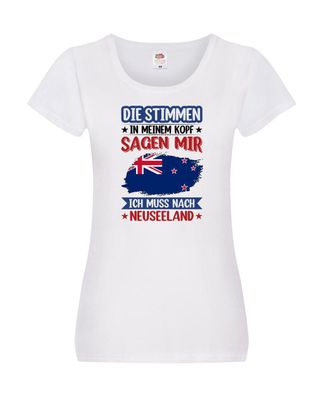 Neuseeland | Urlaub | Stimmen in meinem Kopf | Traumland Damen Shirt Weiß