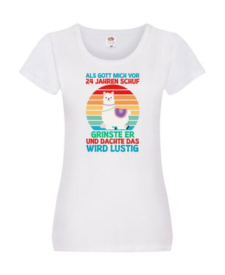 24. Geburtstag | 24 Jahre | Gut Schuf mich | Lama v2 Damen Shirt Weiß