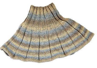 handgestrickter Schalkragen - blaugrau-beige-braun