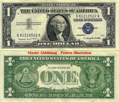 USA 1 Dollar Silver Certificate 1957 (VF-XF) stains 6500# Gebraucht used