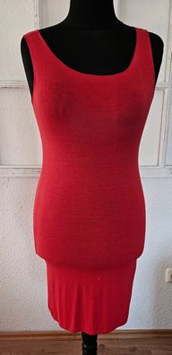 Italy Julia Wang Damen Longtop Unterziehshirt ohne Arm Viskose one size in Rot
