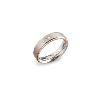 Boccia Ring 0134-02 mit Brillant, Titan, Roségold plattiert