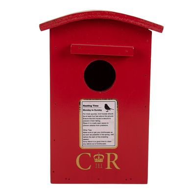 Clayre & Eef Vogelhaus 14x12x21 cm Rot Holz (Gr. 14x12x21 cm)