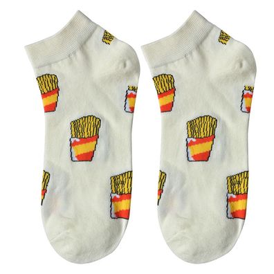 Clayre & Eef Lustige Socken one size Beige Polyester friet