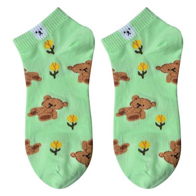 Clayre & Eef Lustige Socken one size Grün Polyester Bär