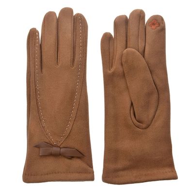 Clayre & Eef Winterhandschuhe 8x24 cm Braun Polyester