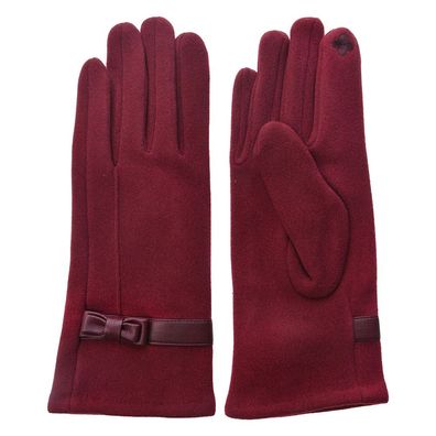 Clayre & Eef Winterhandschuhe 8x24 cm Rot Polyester