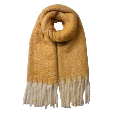 Clayre & Eef Winterschal Damen 50x180 cm Gelb Synthetisch