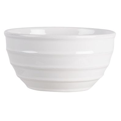 Clayre & Eef Suppenschale 1000 ml Weiß Keramik Streifen (Gr. Ø 18x9 cm / 1000 ml)