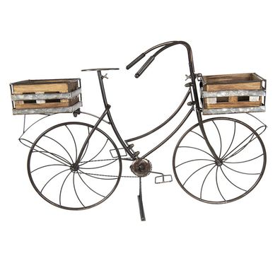 Clayre & Eef Fahrrad-Blumenhalter 85x30x58 cm Braun Eisen Fahrrad (Gr. 85x30x58 cm)