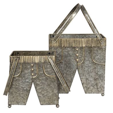 Clayre & Eef Pflanzenhalter 28x15x30/50 cm Grau Eisen