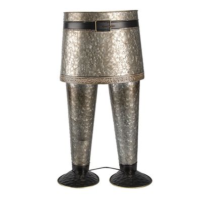 Clayre & Eef Pflanzenhalter Hose 35x23x60 cm Grau Eisen (Gr. 35x23x60 cm)